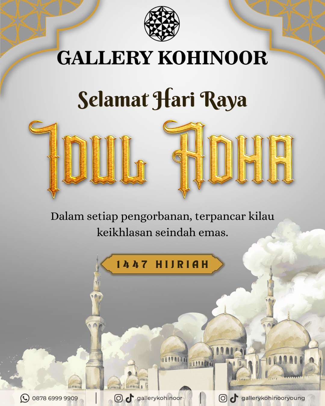 Selamat Hari Raya Idul Adha 1447 H ✨

Dalam setiap pengorbanan, ada keikhlasan yang memancarkan kebaikan tanpa batas.
Semoga hari ini membawa berkah, kedamaian, dan kebahagiaan untuk kita semua 🤍